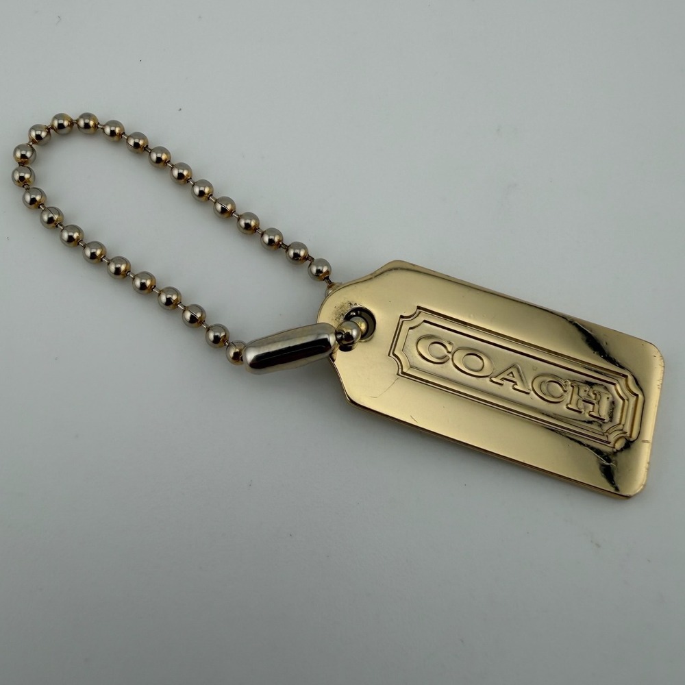 Coach Handbag Hangtag Charm Gold Metal Logo Bag Fob Accessory